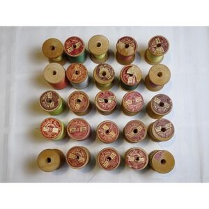 Antique Bestso Twist Wooden spool/Thread 25pk. Used. Various colors.